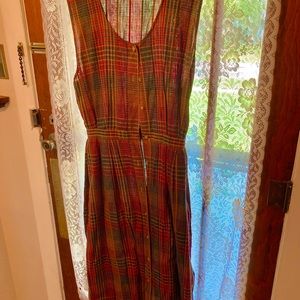 Plaid long cotton brown jumper